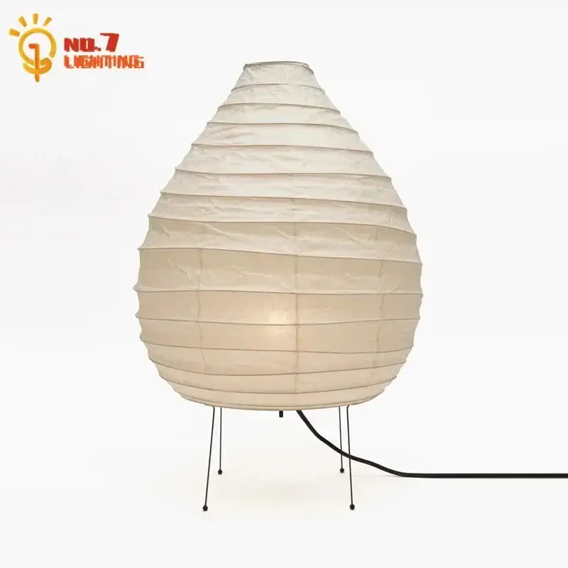 Modern geometric cream noguchi rice paper table lamp living room
