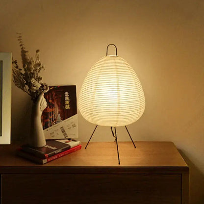 Japanese minimalist rice paper noguchi table lamp for bedroom decor