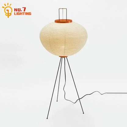 Wabi-sabi cream paper led floor lamp living room tripod light