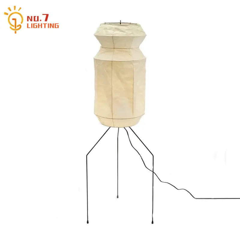 Wabi-sabi cream paper led floor lamp living room tripod light