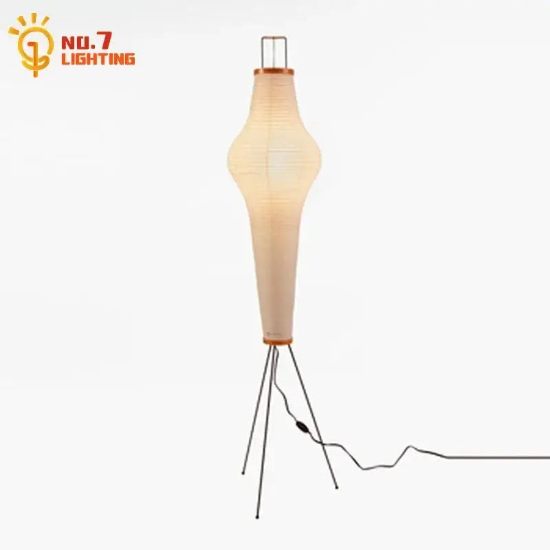Wabi-sabi cream paper led floor lamp living room tripod light