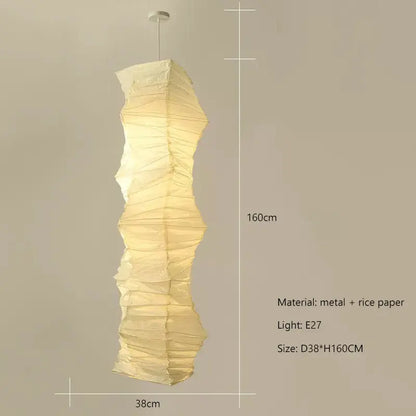 Geometric white akari rice paper pendant lamp for living room