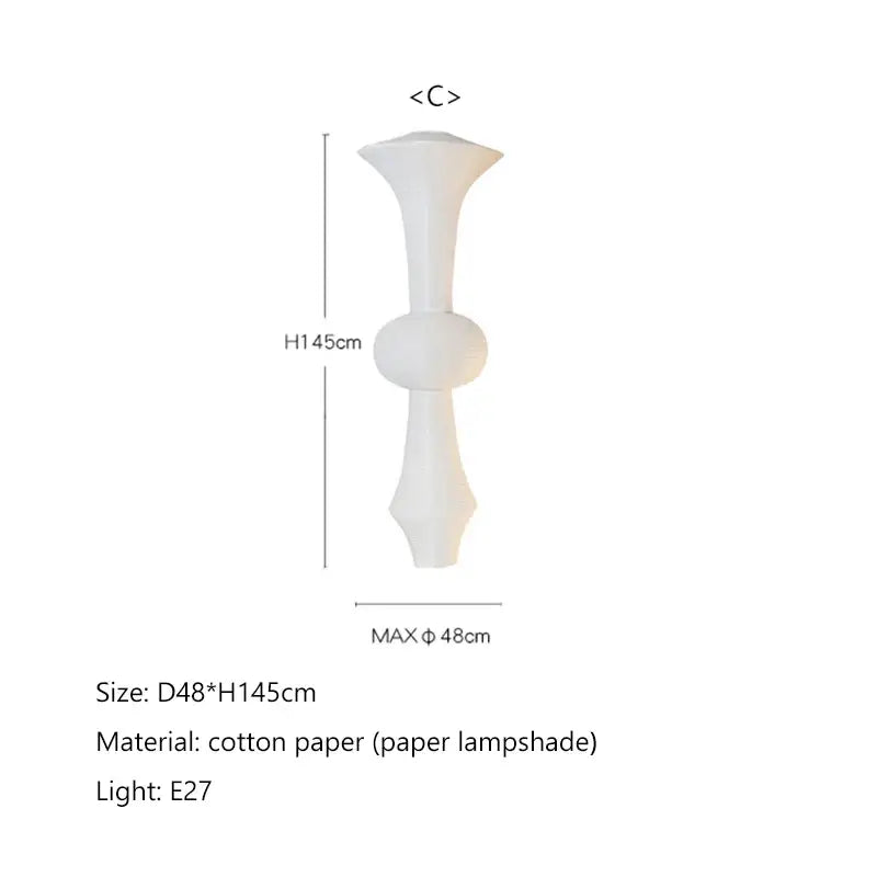 Geometric white akari rice paper pendant lamp for living room