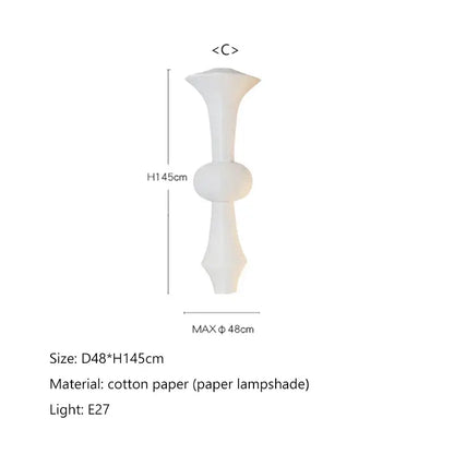 Geometric white akari rice paper pendant lamp for living room