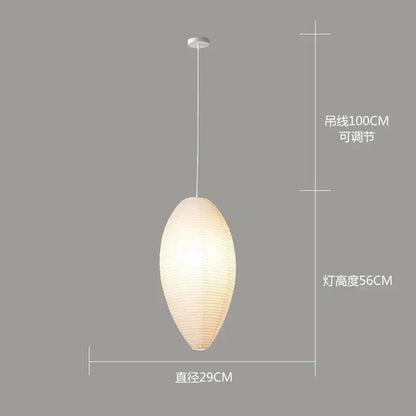 Geometric white akari rice paper pendant lamp for living room