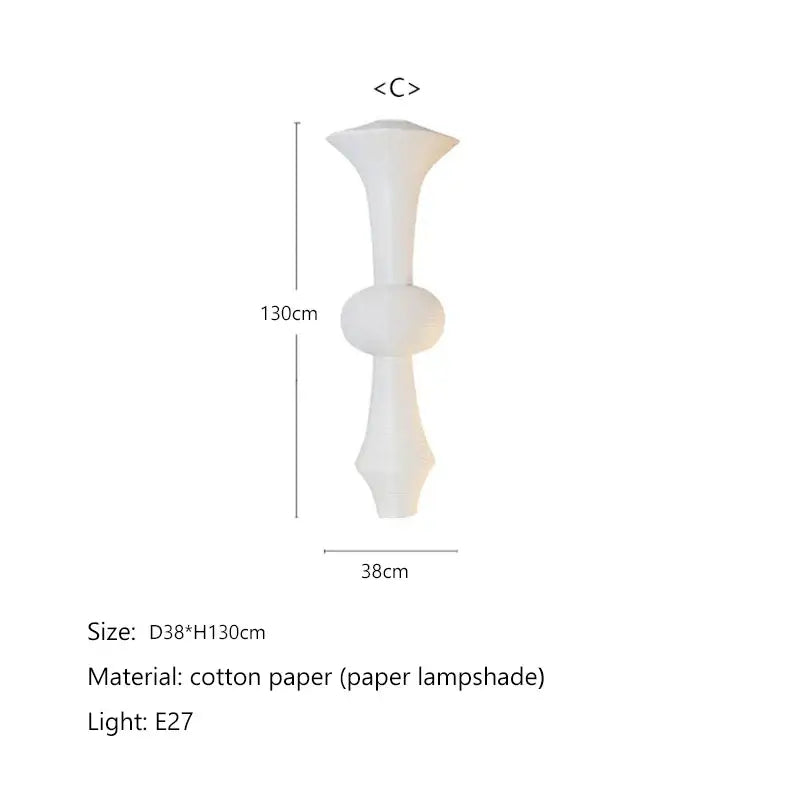 Geometric white akari rice paper pendant lamp for living room