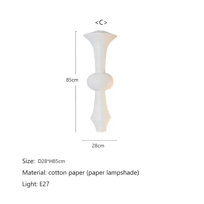 Geometric white akari rice paper pendant lamp for living room