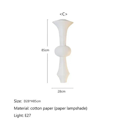 Geometric white akari rice paper pendant lamp for living room