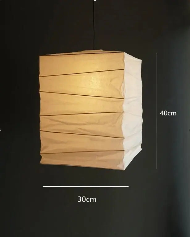 Geometric white akari rice paper pendant lamp for living room