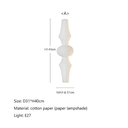 Geometric white akari rice paper pendant lamp for living room