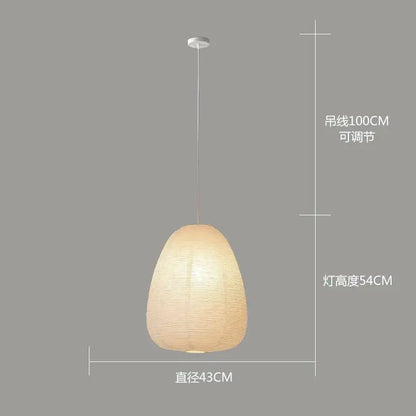 Geometric white akari rice paper pendant lamp for living room