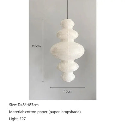 Geometric white akari rice paper pendant lamp for living room