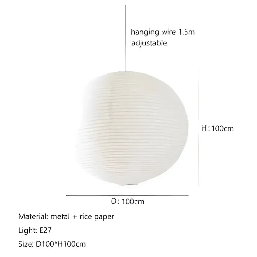 Minimalist white rice paper pendant lights bedroom hanging lamp