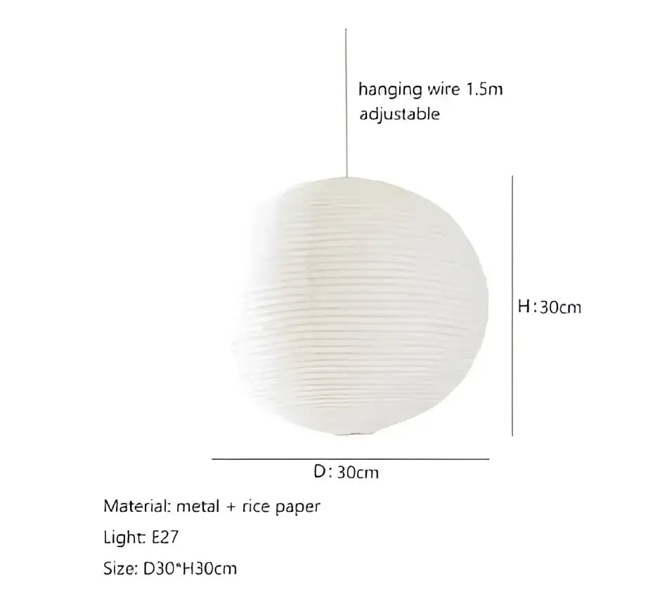 Minimalist white rice paper pendant lights bedroom hanging lamp