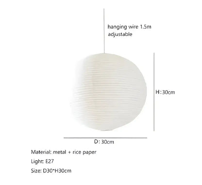 Minimalist white rice paper pendant lights bedroom hanging lamp