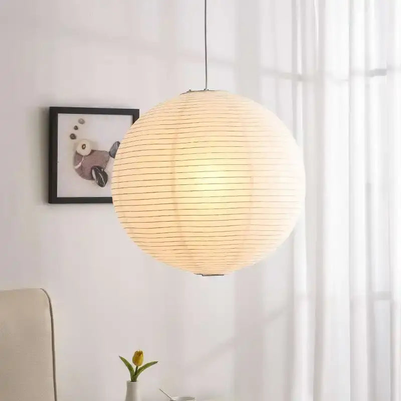 Minimalist white rice paper pendant lights bedroom hanging lamp