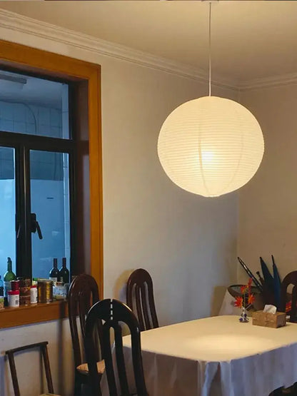 Minimalist white rice paper pendant lights bedroom hanging lamp