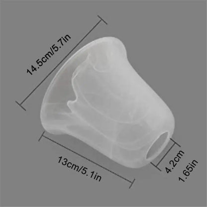 Flower shaped transparent alabaster glass shade for living room fan