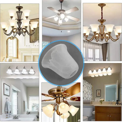 Flower shaped transparent alabaster glass shade for living room fan