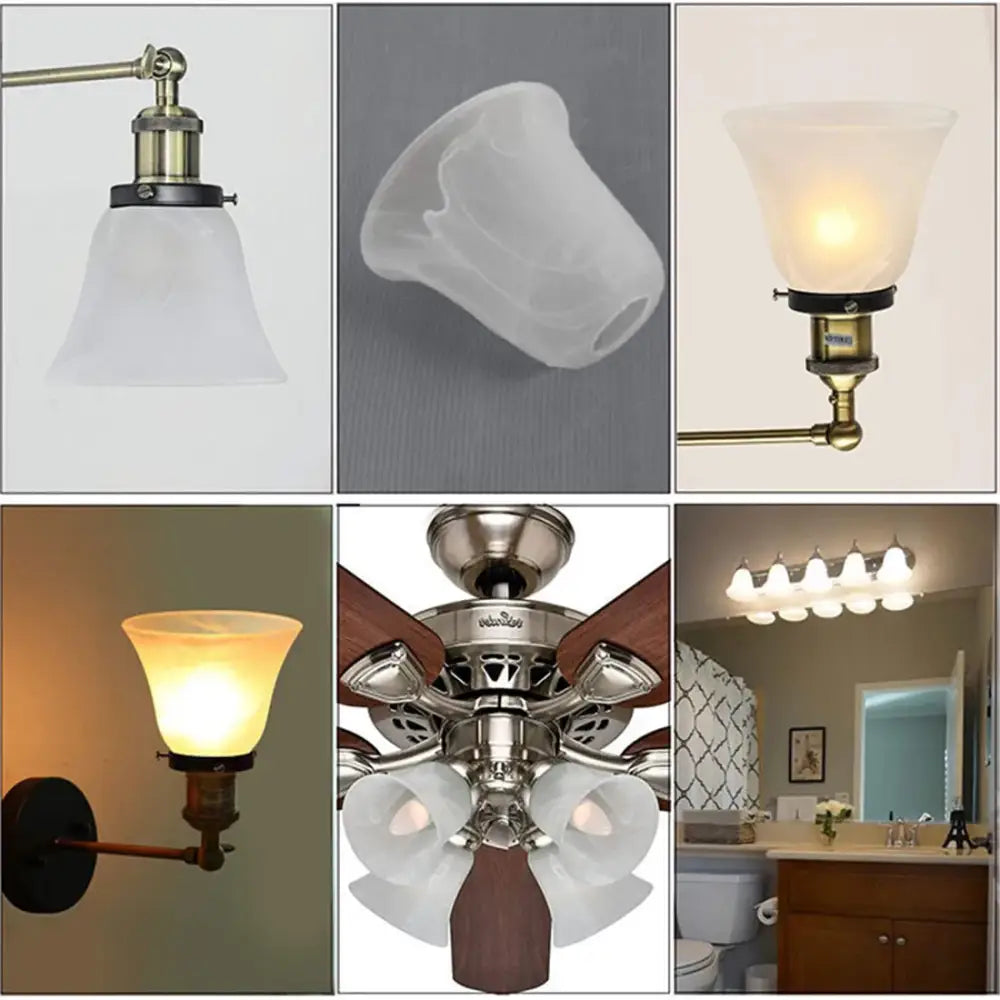 Flower shaped transparent alabaster glass shade for living room fan