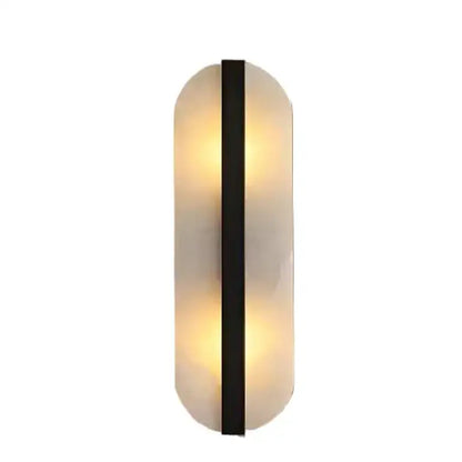 Modern oval marble wall lamp gold & copper bedroom sconce