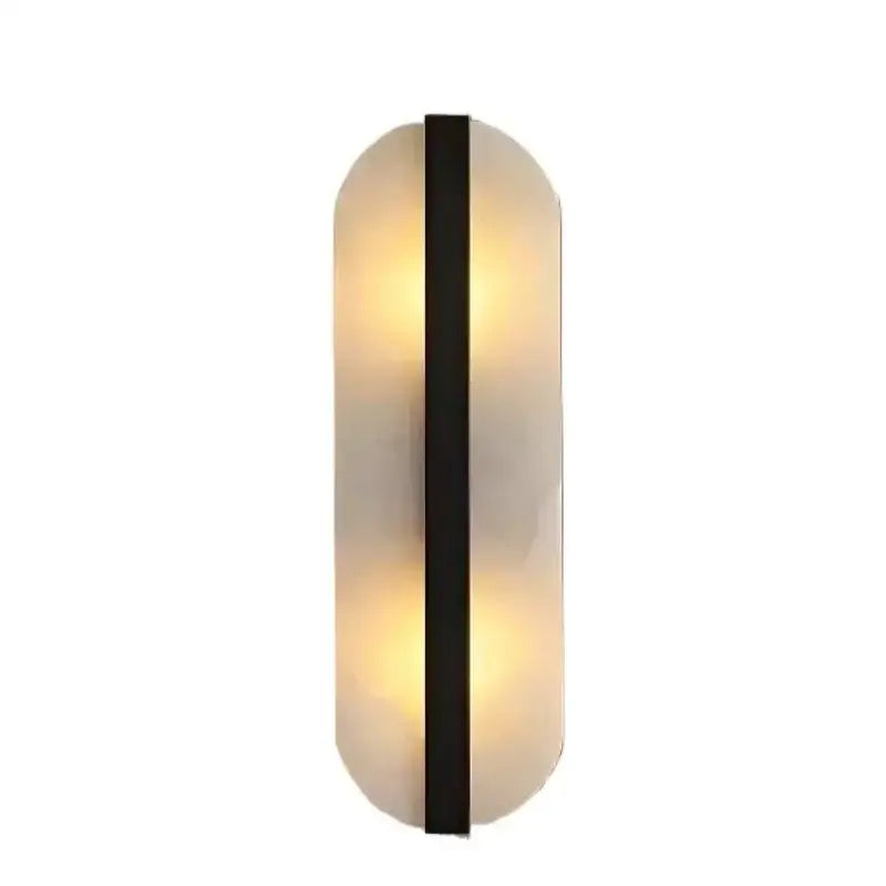Modern brass alabaster oval marble wall lamp for living room