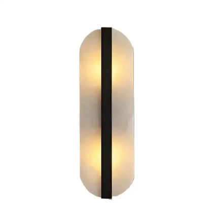 Modern brass alabaster oval marble wall lamp for living room