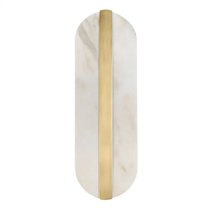 Modern brass alabaster oval marble wall lamp for living room