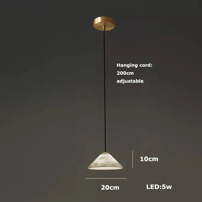 Elegant white & beige alabaster pendant lights living room teardrop