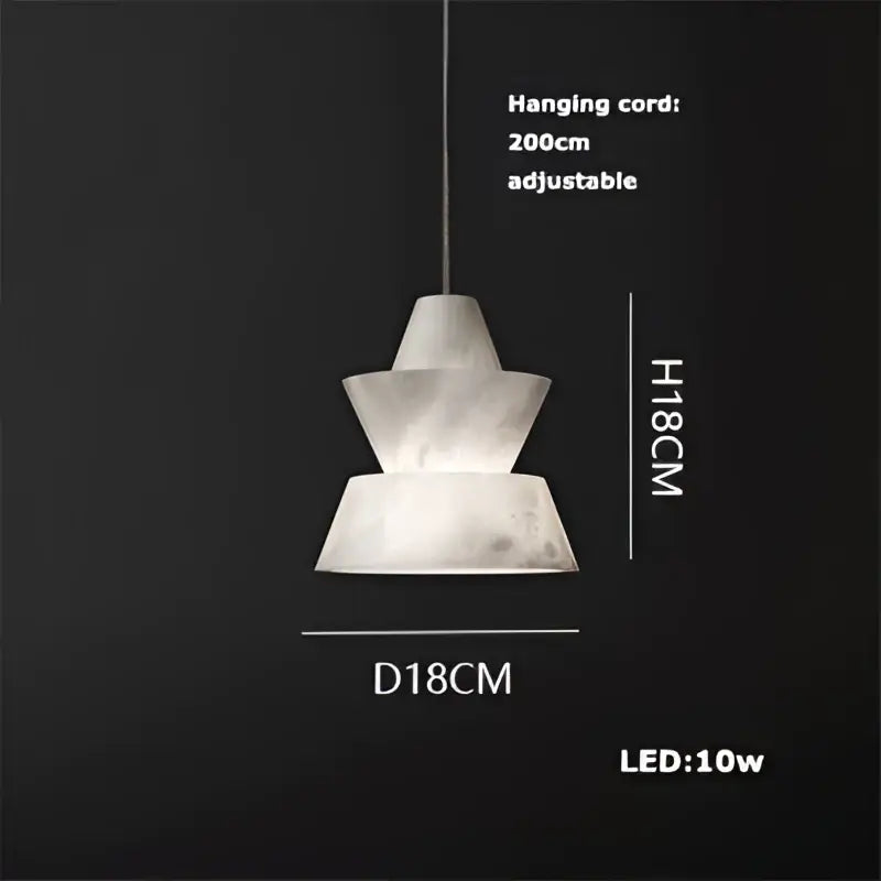 Elegant white & beige alabaster pendant lights living room teardrop