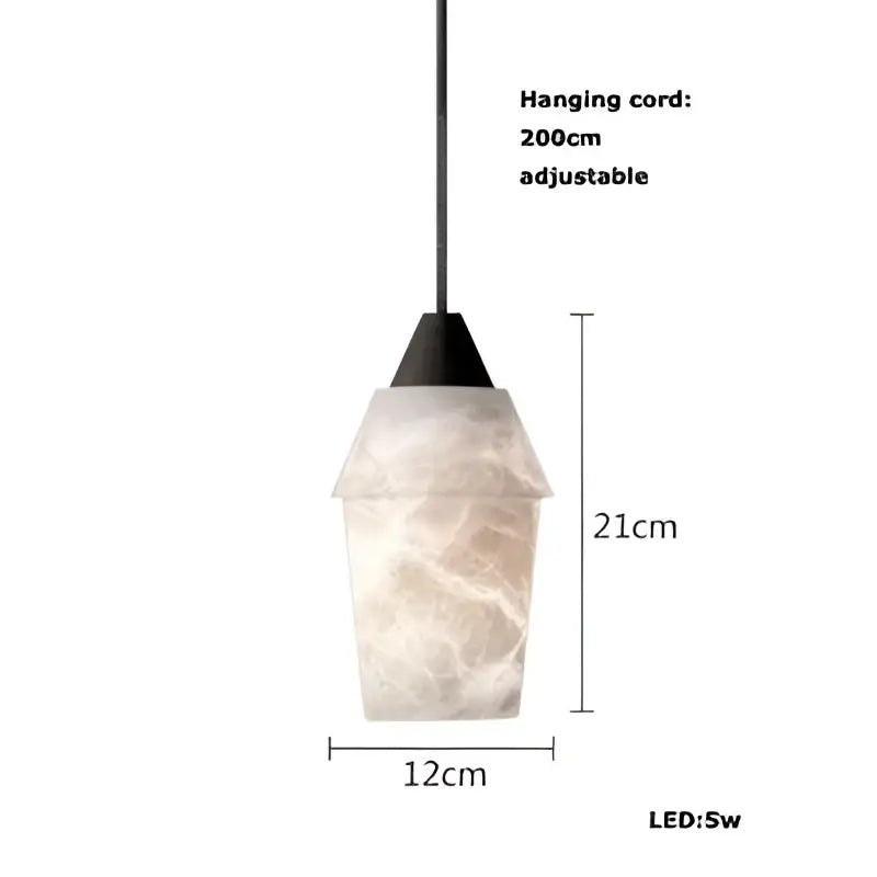 Elegant white & beige alabaster pendant lights living room teardrop