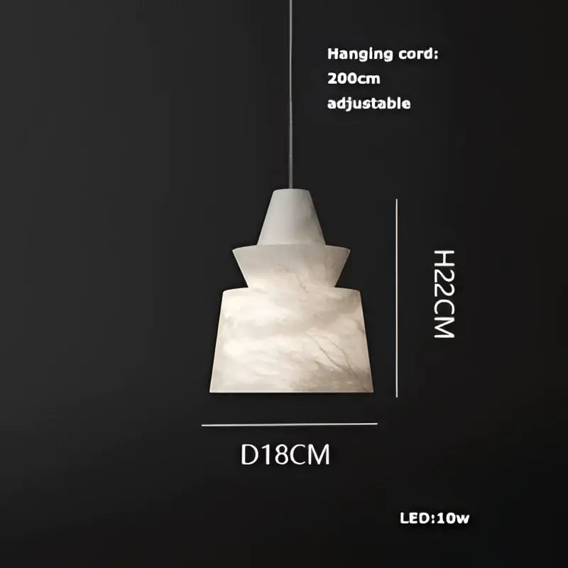 Elegant white & beige alabaster pendant lights living room teardrop