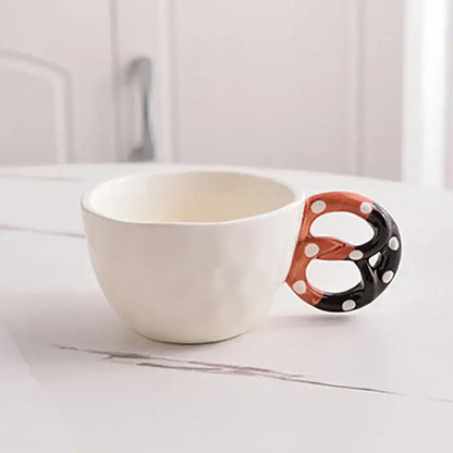 Polka dot biscuit mug ceramic cup and saucer set kitchen decor