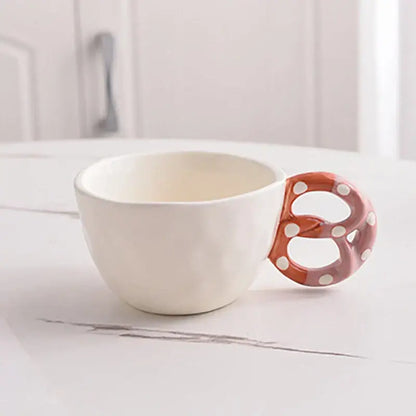 Polka dot biscuit mug ceramic cup and saucer set kitchen decor
