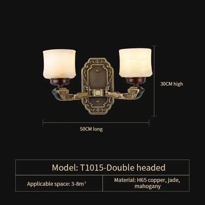 Luxury copper marble jade chandelier for living room lighting