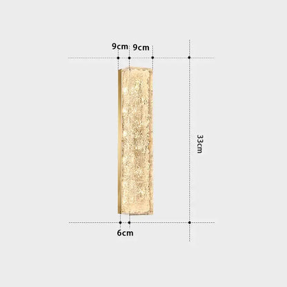Modern textured glass copper wall lamp bedroom luxury sconce