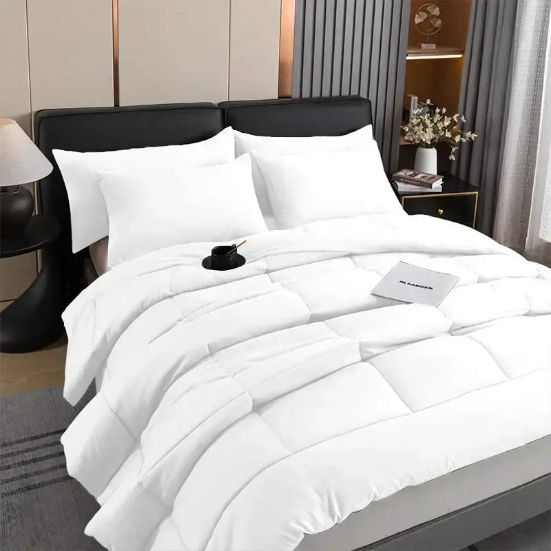 Black quilted comforter set bedroom soft plush blanket