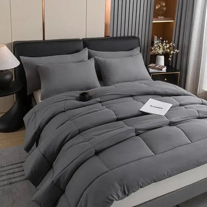 Black quilted comforter set bedroom soft plush blanket
