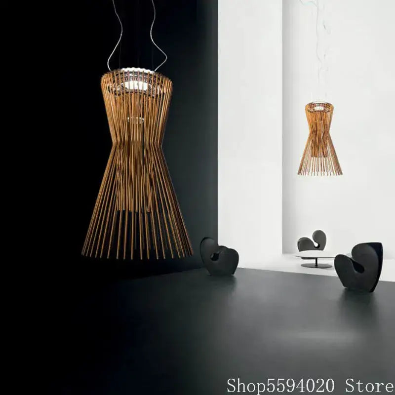 Modern geometric gold & black iron pendant lights for dining room
