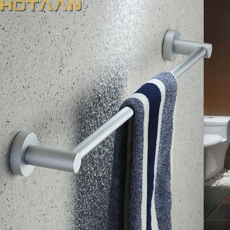 Modern silver double towel bar rail – bathroom anti-rust rack