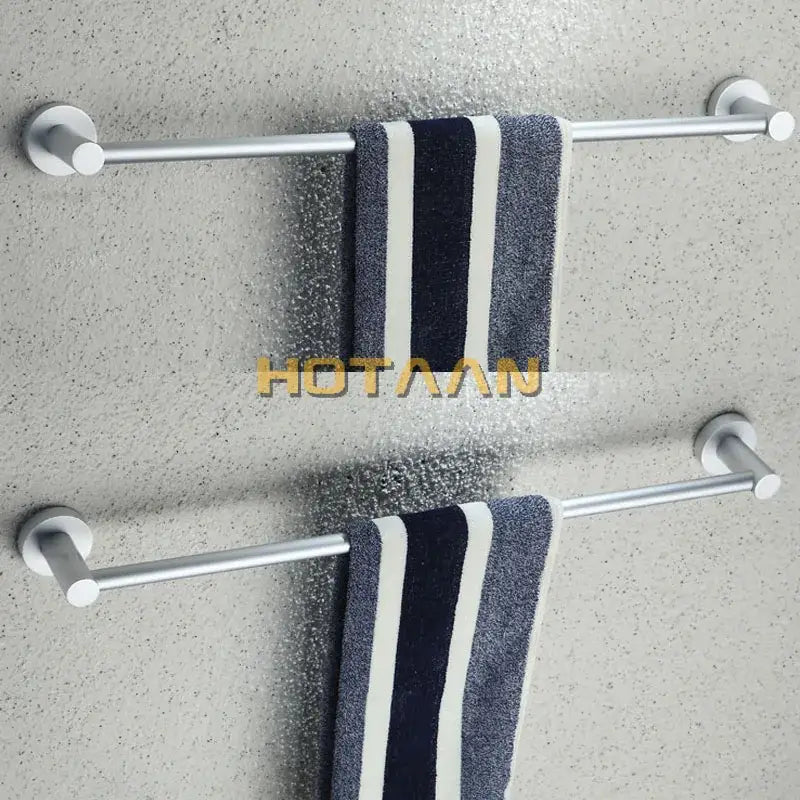 Modern silver double towel bar rail – bathroom anti-rust rack