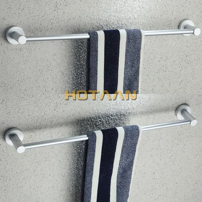 Modern silver double towel bar rail – bathroom anti-rust rack