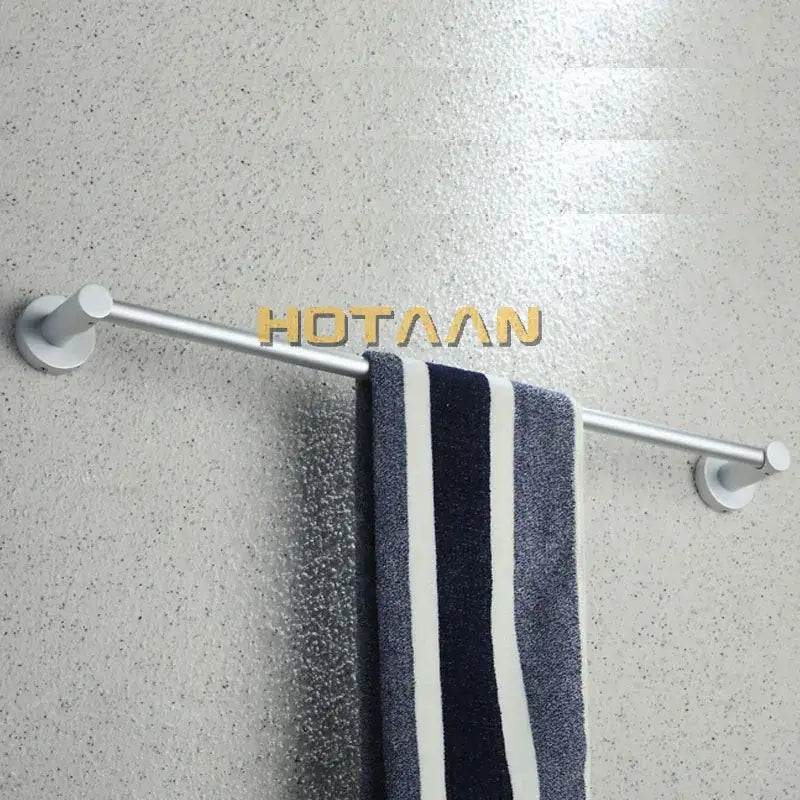 Modern silver double towel bar rail – bathroom anti-rust rack