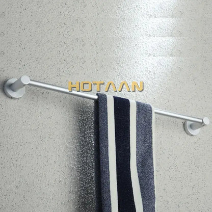 Modern silver double towel bar rail – bathroom anti-rust rack