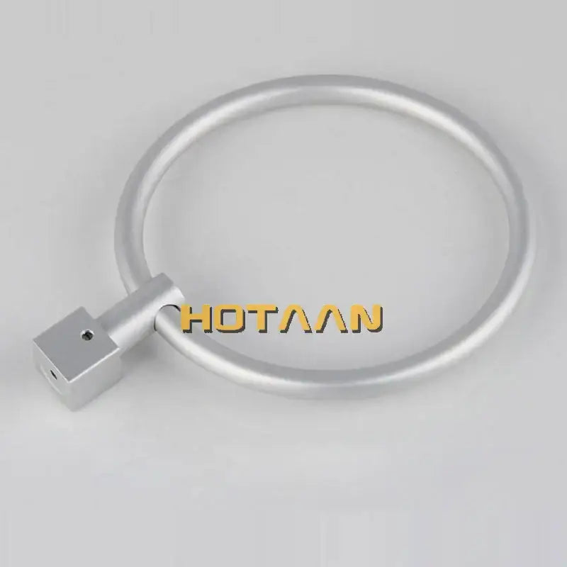 Silver aluminium round towel holder bathroom ring with square base
