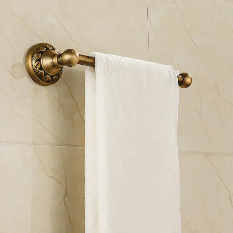 Antique brass aluminium wall mounted round towel holder bathroom rack