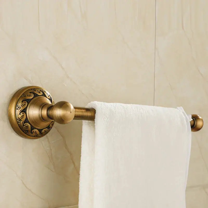 Antique brass aluminium wall mounted round towel holder bathroom rack