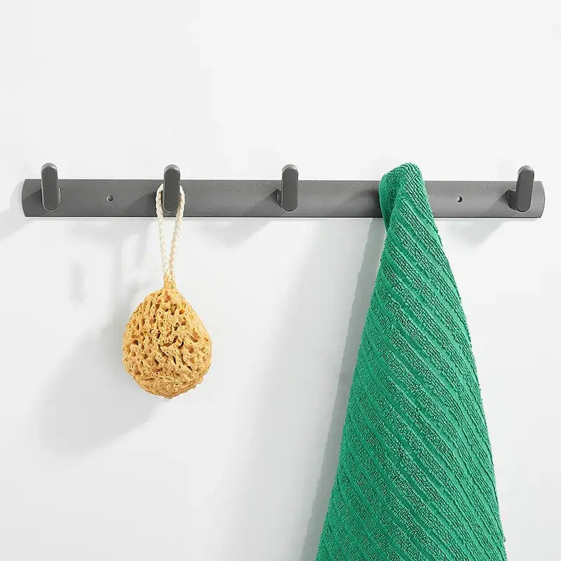 Gray aluminum alloy towel hooks bathroom wall rack