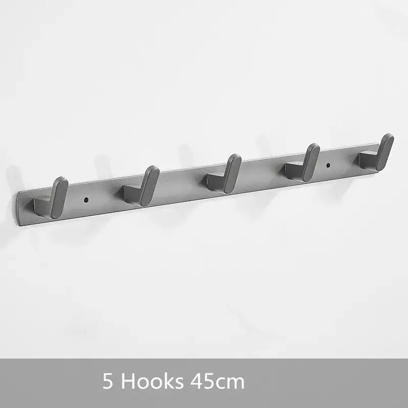 Gray aluminum alloy towel hooks bathroom wall rack