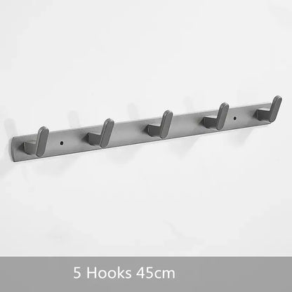 Gray aluminum alloy towel hooks bathroom wall rack